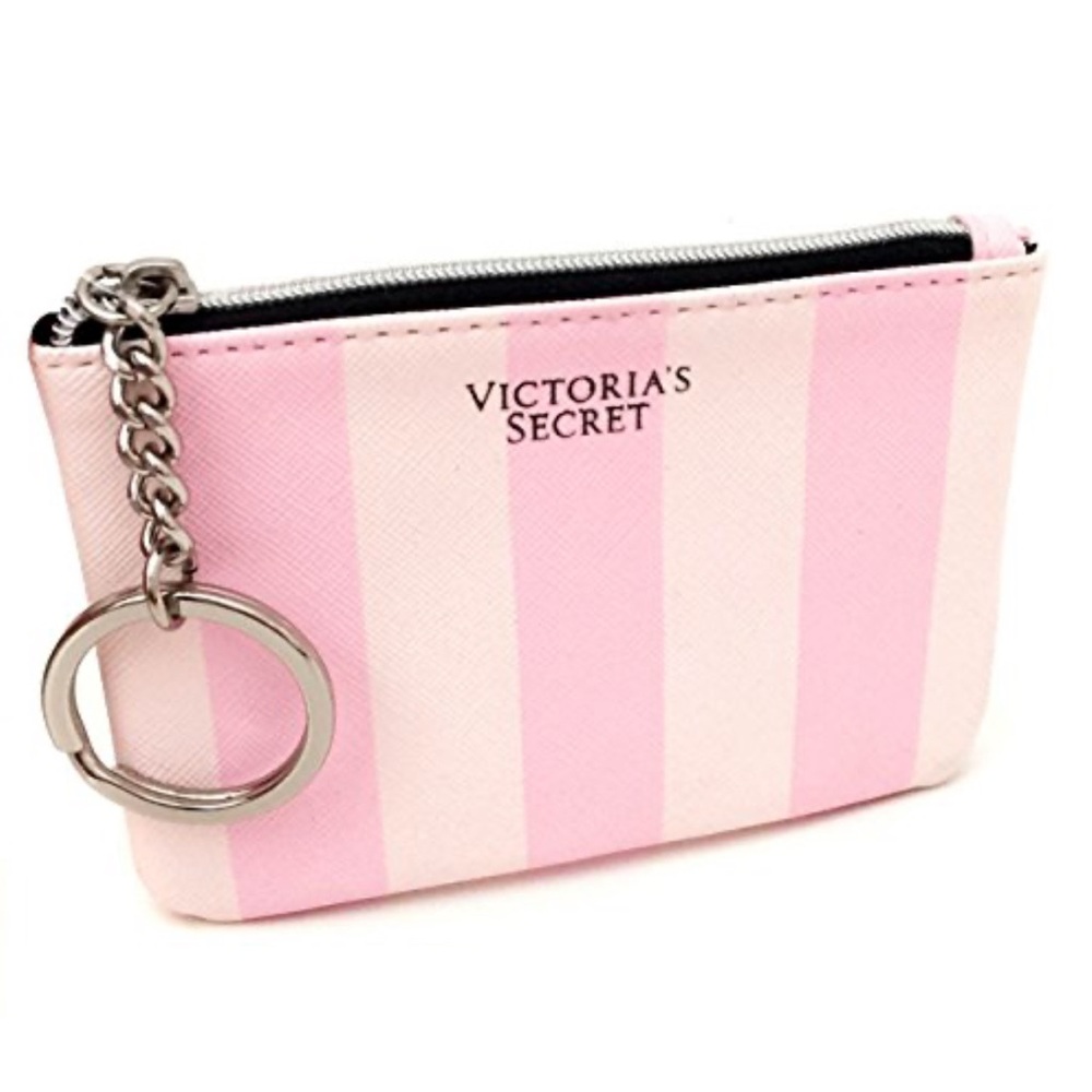 Victoria's Secret Pink Striped Keychain Pouch